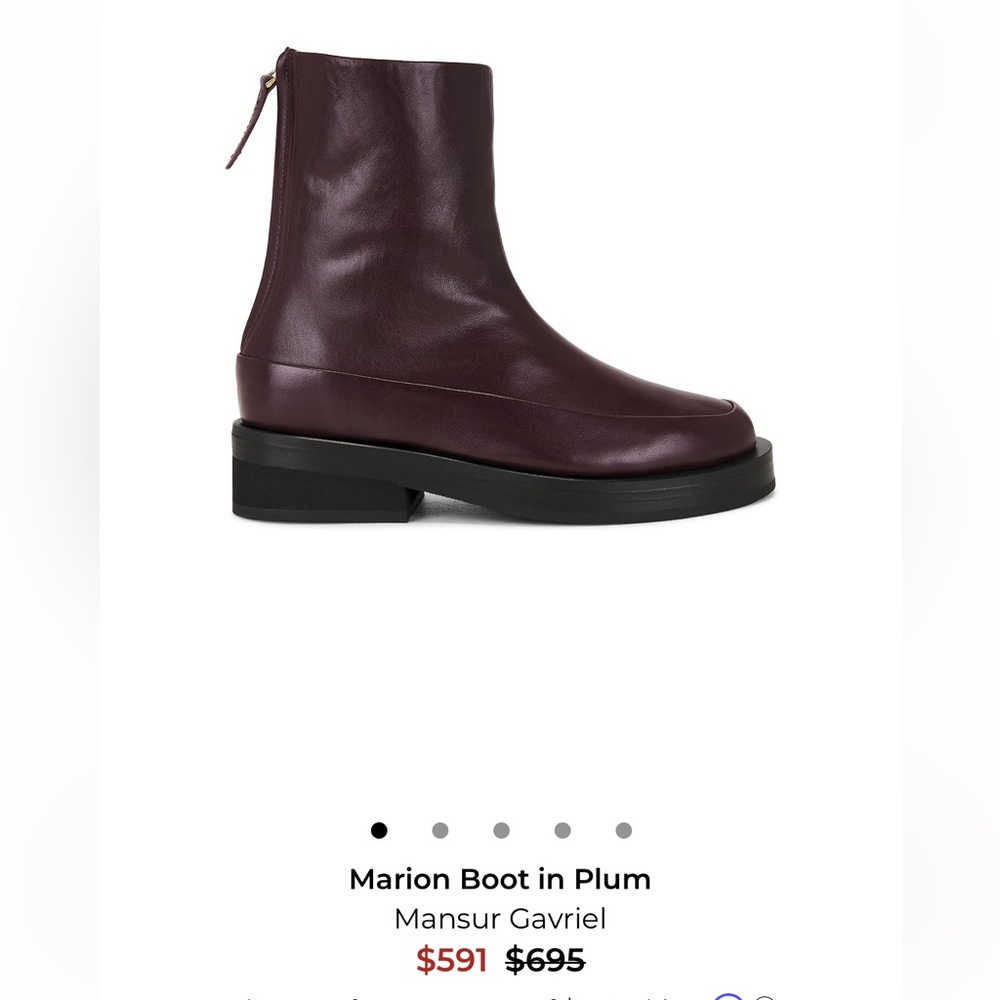 Mansur Gavriel Marion Boot in Deep Burgundy